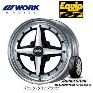 WORK Equip01 ワーク エクイップ ゼロワン 5.0J-15 +42 4H100 Kcar専用ディスク ブラックカットクリア & ブリヂストン エコピア NH200C 165/55R15｜bigrun-ichige-store