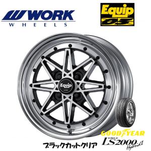 WORK Equip03 ワーク エクイップ ゼロスリー 5.0J-15 +42 4H100 Kcar専用ディスク ブラックカットクリア & グッドイヤー EAGLE  LS2000HybridII165/50R15｜bigrun-ichige-store