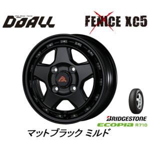 DOALL Fenice X XC5 フェニーチェ クロス xc5 軽トラック 軽バン 4.0J-12 +43 4H100 マットブラック ミルド & ブリヂストン エコピア R710 145/80R12 80/78N｜bigrun-ichige-store