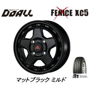 DOALL Fenice X XC5 フェニーチェ クロス xc5 軽トラック 軽バン 4.0J-12 +43 4H100 マットブラック ミルド & グッドイヤー G42 FLEXSTEEL 145R12 6PR｜bigrun-ichige-store