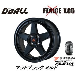 DOALL Fenice X XC5 フェニーチェ クロス xc5 コンパクトカー 6.0J-16 +40 4H100 マットブラック ミルド & ヨコハマ ADVAN フレバ V701 195/45R16｜bigrun-ichige-store