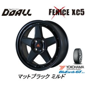 DOALL Fenice X XC5 フェニーチェ クロス xc5 コンパクトカー 6.0J-16 +40 4H100 マットブラック ミルド & ヨコハマ ブルーアース GT AE51 195/45R16｜bigrun-ichige-store