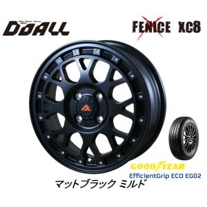 DOALL Fenice X XC8 フェニーチェ クロス エックスシーエイト 軽自動車 5.0J-14 +45 4H100 マットブラックミルド & グッドイヤー E-Grip EG02 155/55R14｜bigrun-ichige-store