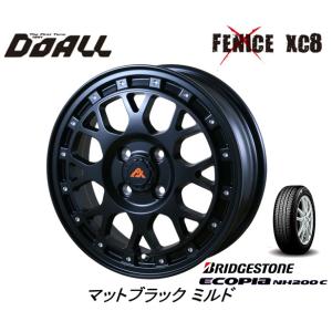 DOALL Fenice X フェニーチェ クロス XC8 トール ルーミー 6.0J-15 +42 4H100 マットブラックミルド & ブリヂストン エコピア NH200C 175/55R15｜bigrun-ichige-store