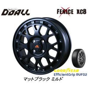 DOALL Fenice X XC8 フェニーチェ クロス エックスシーエイト 軽自動車 5.0J-15 +45 4H100 マットブラックミルド & グッドイヤー E-Grip RVF02 165/60R15｜bigrun-ichige-store