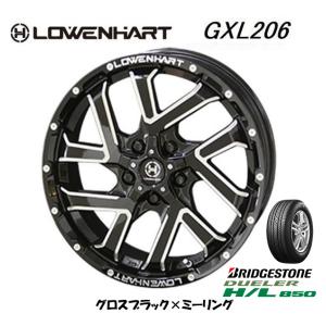 LOWENHART レーベンハート GXL206 7.0J-17 +35 5H114.3 グロスブラック×ミーリング & ブリヂストン デューラー H/L 850 225/60R17｜bigrun-ichige-store