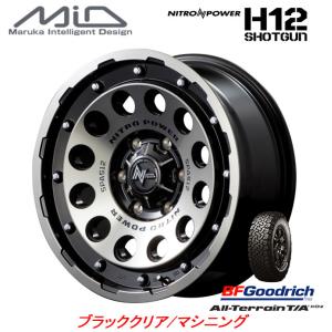 マルカサービス NITRO POWER H12 SHOTGUN ショットガン 8.0J-17 +20 6H139.7 ブラッククリア/マシニング & BFGoodrich All-Terrain T/A KO2 315/70R17｜bigrun-ichige-store