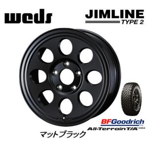 WEDS JIMLINE TYPE2 ウェッズ ジムライン タイプ ツー 8.0J-16 ±0/-28 6H139.7 マットブラック & BFGoodrich All-Terrain T/A KO2 265/70R16｜bigrun-ichige-store