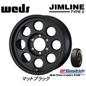 WEDS JIMLINE TYPE2 ウェッズ ジムライン タイプ ツー 8.0J-16 ±0/-28 6H139.7 マットブラック & BFGoodrich All-Terrain T/A KO2 265/75R16｜bigrun-ichige-store