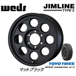 WEDS JIMLINE TYPE2 ウェッズ ジムライン タイプ ツー 8.0J-16 ±0/-28 6H139.7 マットブラック & トーヨー オープンカントリー R/T 265/70R16｜bigrun-ichige-store