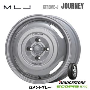 MLJ エクストリーム J JOURNEY ジャーニー NV200 バネット 5.0J-14 +42 4H114.3 セメントグレー & ブリヂストン エコピア R710 175/80R14 99/98N｜bigrun-ichige-store