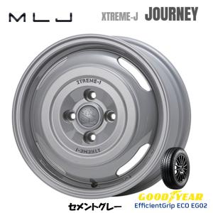 MLJ XTREME-J JOURNEY mlj エクストリーム j ジャーニー 軽自動車 4.5J-14 +43 4H100 セメントグレー & グッドイヤー E-Grip ECO EG02 155/55R14｜bigrun-ichige-store