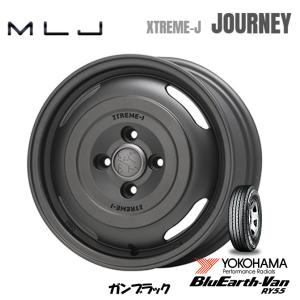 MLJ XTREME-J JOURNEY mlj エクストリーム j ジャーニー 軽商用車 4.0J-12 +42 4H100 ガンブラック & ヨコハマ ブルーアース VAN RY55 145/80R12 80/78N｜bigrun-ichige-store