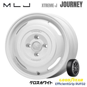 MLJ XTREME-J JOURNEY mlj エクストリーム j ジャーニー 軽自動車 4.5J-14 +43 4H100 グロスホワイト & グッドイヤー E-Grip RVF02 165/65R14｜bigrun-ichige-store