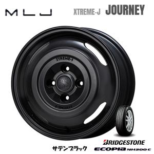 MLJ XTREME-J JOURNEY mlj エクストリーム j ジャーニー 軽自動車 4.5J-14 +43 4H100 サテンブラック & ブリヂストン エコピア NH200C 165/65R14｜bigrun-ichige-store