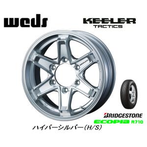 WEDS KEELER TACTICS キーラータクティクス NV350 キャラバン 5.5J-15 +42 6H139.7 ハイパーシルバー & ブリヂストン エコピア R710 195/80R15 107/105L｜bigrun-ichige-store