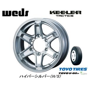 WEDS KEELER TACTICS キーラータクティクス 200系 ハイエース 6.0J-15 +33 6H139.7 ハイパーシルバー & トーヨー V-02e 195/80R15 107/105L｜bigrun-ichige-store