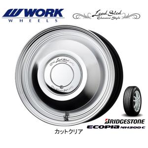 WORK Lead Sled ワーク レッドスレッド 軽自動車 4.5J-14 +45 4H100 カットクリア & ブリヂストン エコピア NH200C 165/65R14｜bigrun-ichige-store