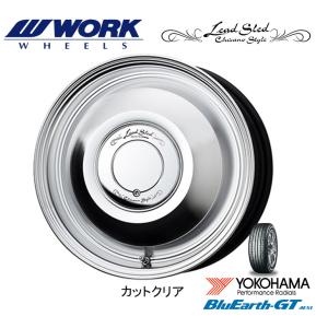 WORK Lead Sled ワーク レッドスレッド 軽自動車 4.5J-15 +45 4H100 カットクリア & ヨコハマ ブルーアース GT AE51 165/55R15｜bigrun-ichige-store