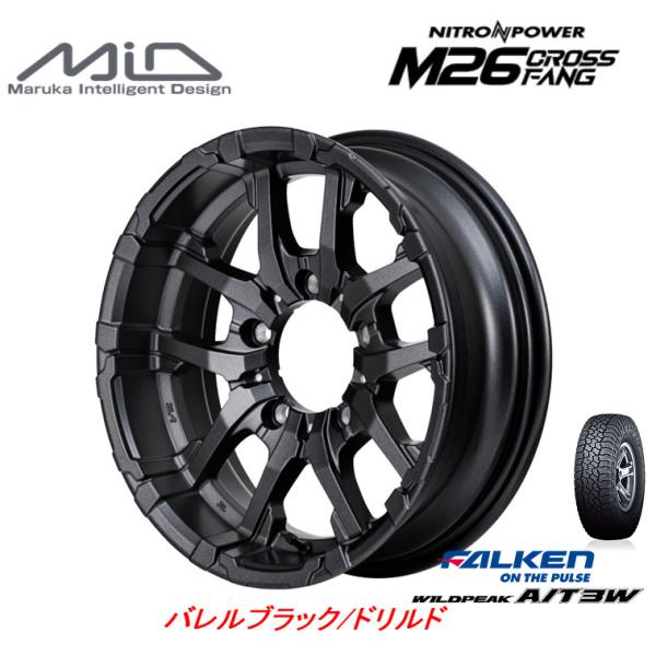 MiD NITRO POWER M26 クロスファング ジムニー O/F付 6.0J-16 -5 5...