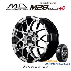 マルカサービス ナイトロパワー M28 バレット KC A200系 ライズ 6.0J-16 +40 4H100 ブラック/ ミラーカット & グッドイヤー E-Grip ECO EG02 195/65R16｜bigrun-ichige-store