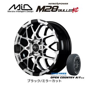 マルカ MiD ナイトロパワー M28 バレット KC A200系 ライズ 6.0J-16 +40 4H100 ブラック/ ミラーカット & トーヨー オープンカントリー A/T EX 195/65R16｜bigrun-ichige-store