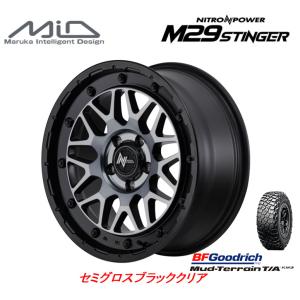 マルカサービス NITRO POWER M29 STINGER スティンガー 7.0J-16 +40 5H114.3 セミグロスブラッククリア & BFGoodrich Mud-Terrain T/A KM3 245/75R16｜bigrun-ichige-store