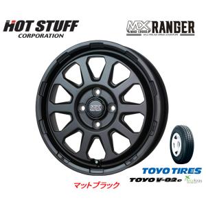 ホットスタッフ マッドクロス RANGER レンジャー プロボックス 5.0J-14 +35 4H100 マットブラック & トーヨー V02e 155/80R14 88/86N｜bigrun-ichige-store