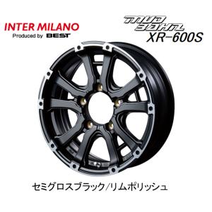 INTER MILANO MUD BAHN マッドバーン XR-600S ジムニー 5.5J-16 +20 5H139.7 セミグロスブラック/リムポリッシュ お得な４本セット 送料無料｜bigrun-ichige-store