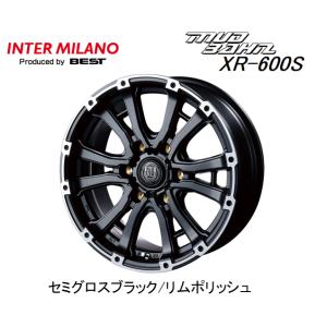 INTER MILANO MUD BAHN マッドバーン XR-600S NV350 キャラバン 6.0J-15 +43 6H139.7 セミグロスブラック/リムポリッシュ お得な４本セット 送料無料｜bigrun-ichige-store