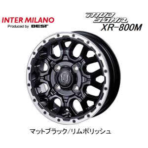 INTER MILANO MUD BAHN マッドバーン XR-800M 軽トラック 4.0J-12 +42 4H100 マットブラック/リムポリッシュ お得な４本セット 送料無料｜bigrun-ichige-store