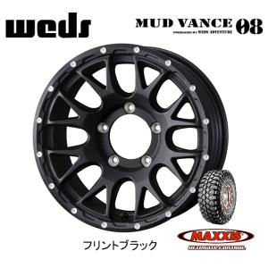 WEDS MUDVANCE 08 マッドヴァンス ゼロエイト ジムニー 5.5J-16 +22 5H139.7 フリントブラック & マキシス Creepy Crawler M8090 7.00R16｜bigrun-ichige-store