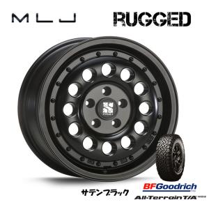 MLJ XTREME-J RUGGED mlj エクストリーム j ラギッド 6.5J-16 +32 5H114.3 サテンブラック & BFGoodrich All-Terrain T/A KO2 225/75R16｜bigrun-ichige-store