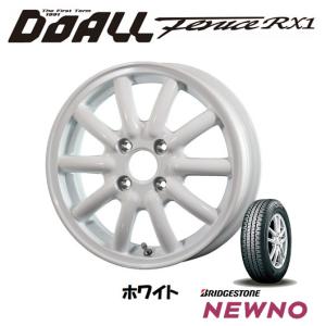 DOALL Fenice RX1 ドゥオール フェニーチェ rx1 軽自動車 4.5J-14 +45 4H100 ホワイト & ブリヂストン ニューノ 165/65R14｜bigrun-ichige-store