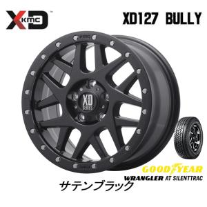 KMC XD127 Bully ケーエムシー エックスディー 127 バリー 7.0J-16 +35 5H114.3 サテンブラック & グッドイヤー ラングラー AT SilentTrac 225/75R16｜bigrun-ichige-store