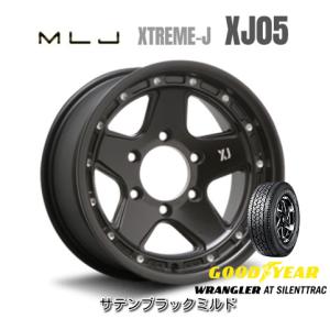 MLJ XTREME-J XJ05 mlj エクストリーム j xj05 8.0J-16 -8/-25 6H139.7 サテンブラックミルド & グッドイヤー ラングラー AT SilentTrac 265/70R16｜bigrun-ichige-store