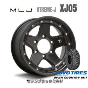 MLJ XTREME-J XJ05 mlj エクストリーム j xj05 8.0J-16 -8/-25 6H139.7 サテンブラックミルド & トーヨー オープンカントリー M/T 285/75R16｜bigrun-ichige-store