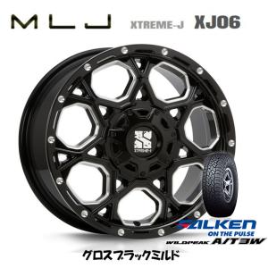 MLJ XTREME-J XJ06 エクストリーム j xj06 JL/JK ラングラー 7.5J-17 +40 5H110/127 グロスブラックミルド & ファルケン ワイルドピーク A/T3W 35×12.5R17｜bigrun-ichige-store