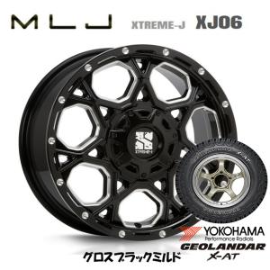 MLJ XTREME-J XJ06 mlj エクストリーム j xj06 7.0J-17 +42/+50 5H100/114.3 グロスブラックミルド & ヨコハマ ジオランダー X-A/T G016 LT 245/65R17｜bigrun-ichige-store