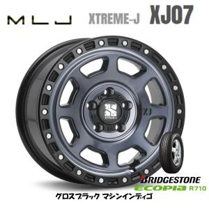 MLJ エクストリーム J XJ07 S403/413 タウンエース 5.0J-14 +48 5H114.3 グロスブラック/マシンインディゴ & ブリヂストン エコピア R710 165/80R14 97/95N｜bigrun-ichige-store