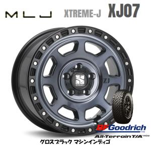 MLJ エクストリーム J XJ07 JL/JK ラングラー 8.0J-17 +38 5H127 グロスブラック/マシンインディゴ & BFGoodrich All-Terrain T/A KO2 285/70R17｜bigrun-ichige-store