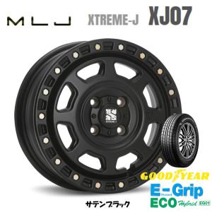 MLJ XTREME-J XJ07 mlj エクストリーム j xj07 軽自動車 4.0J-13 +43 4H100 サテンブラック & グッドイヤー E-Grip ECO EG01 155/80R13｜bigrun-ichige-store
