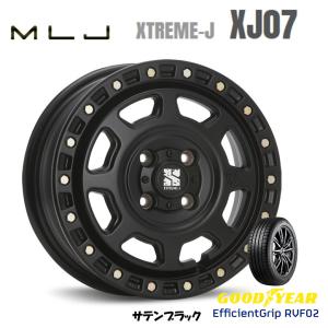 MLJ XTREME-J XJ07 mlj エクストリーム j xj07 軽自動車 4.5J-15 +43 4H100 サテンブラック & グッドイヤー E-Grip RVF02 165/60R15｜bigrun-ichige-store