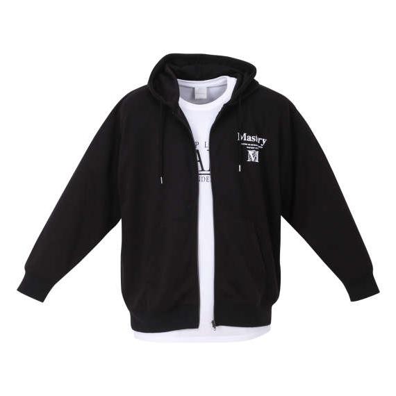 ダンボールバックエンボスプリントフルジップパーカー+半袖Tシャツ 大きいサイズ メンズ BEAUME...