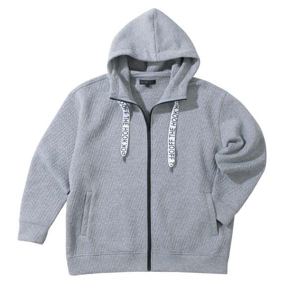 幾何学型押しダイバーボンディングスタンドフルジップパーカー 大きいサイズ メンズ in the at...