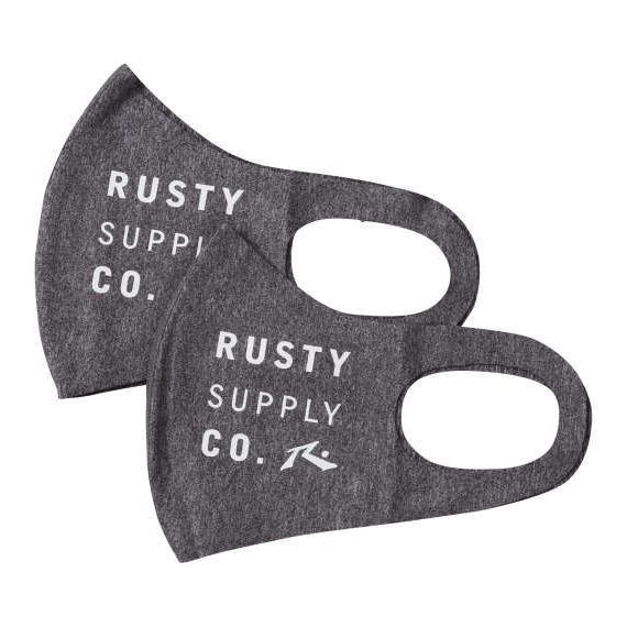 大きめサイズ接触冷感・UVカットマスク(2枚セット) 大きいサイズ メンズ RUSTY  グレー