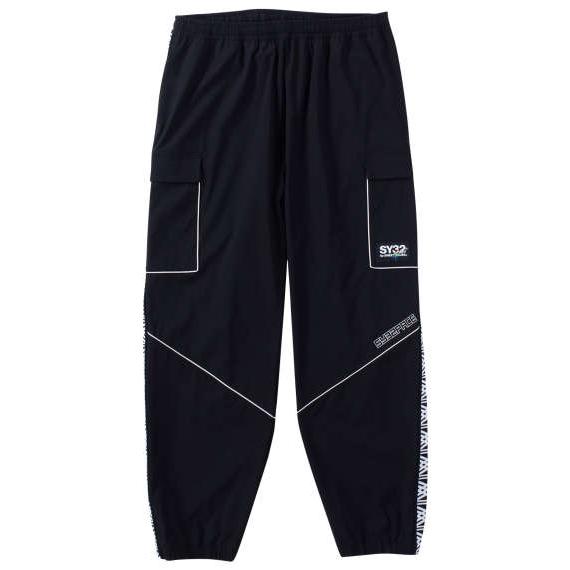 パイピングナイロンカーゴパンツ 大きいサイズ メンズ SY32 by SWEET YEARS  ブラ...
