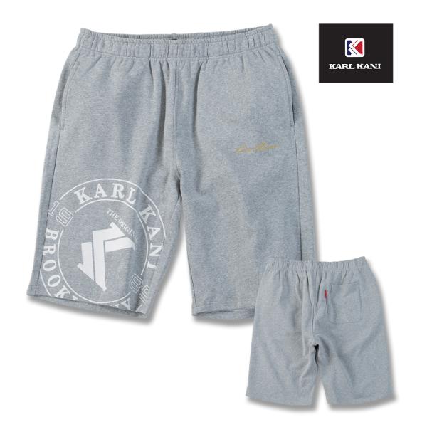 【新作・新着商品！】スウェットハーフパンツ 大きいサイズ メンズ KARL KANI  ミックスグレ...