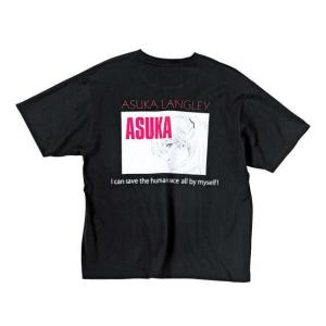 ポケット付半袖Tシャツ 大きいサイズ メンズ F.P.O EVANGELION  ブラック(ASUKA)｜bigsize