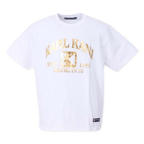 天竺半袖Tシャツ 大きいサイズ メンズ KARL KANI  ホワイト